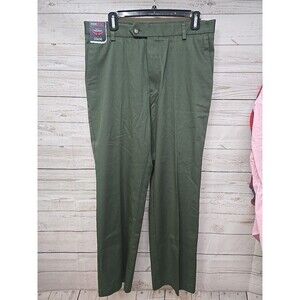 NWT Roundtree &‎ Yorke Travel Smart Pants Green Classic Fit Men's 33x30 (33x28)